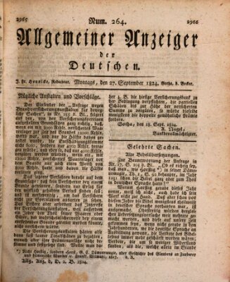 Allgemeiner Anzeiger der Deutschen Montag 27. September 1824