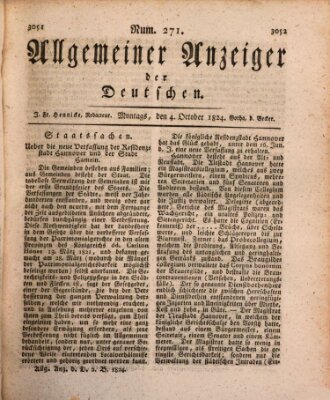 Allgemeiner Anzeiger der Deutschen Montag 4. Oktober 1824