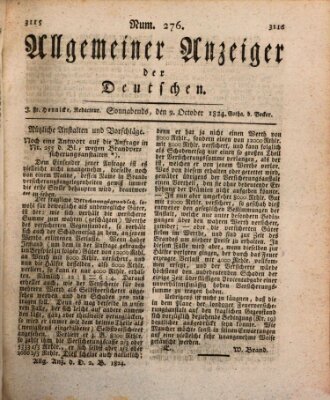 Allgemeiner Anzeiger der Deutschen Samstag 9. Oktober 1824