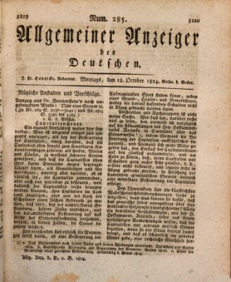 Allgemeiner Anzeiger der Deutschen Montag 18. Oktober 1824