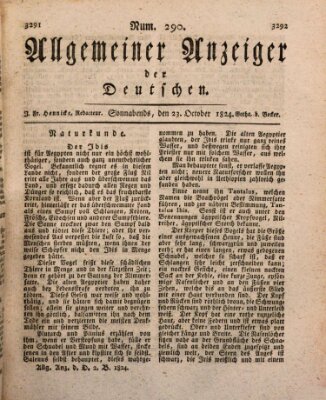 Allgemeiner Anzeiger der Deutschen Samstag 23. Oktober 1824