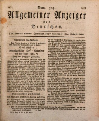 Allgemeiner Anzeiger der Deutschen Sonntag 7. November 1824