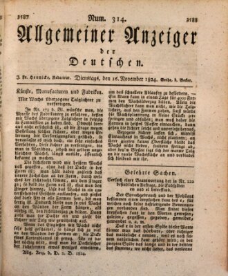 Allgemeiner Anzeiger der Deutschen Dienstag 16. November 1824