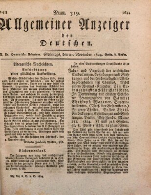 Allgemeiner Anzeiger der Deutschen Sonntag 21. November 1824