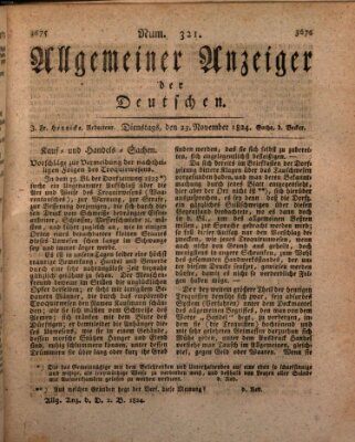 Allgemeiner Anzeiger der Deutschen Dienstag 23. November 1824