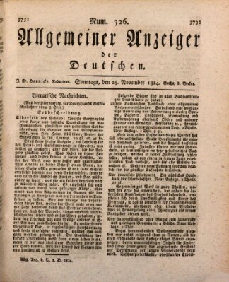 Allgemeiner Anzeiger der Deutschen Sonntag 28. November 1824