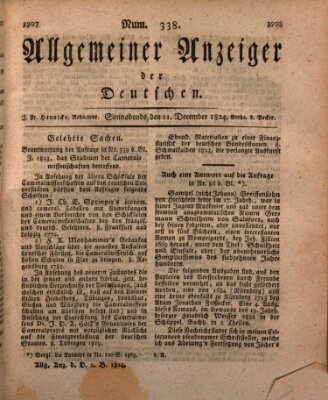 Allgemeiner Anzeiger der Deutschen Samstag 11. Dezember 1824