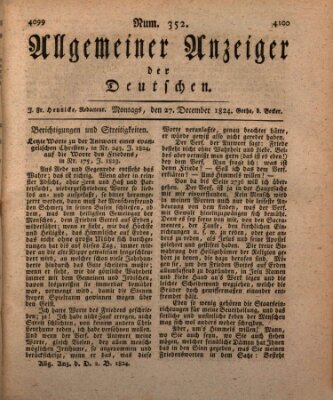 Allgemeiner Anzeiger der Deutschen Montag 27. Dezember 1824