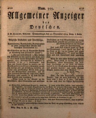 Allgemeiner Anzeiger der Deutschen Donnerstag 30. Dezember 1824