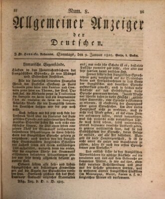 Allgemeiner Anzeiger der Deutschen Sonntag 9. Januar 1825