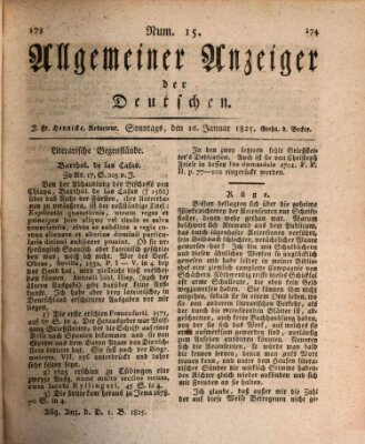 Allgemeiner Anzeiger der Deutschen Sonntag 16. Januar 1825