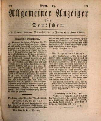 Allgemeiner Anzeiger der Deutschen Mittwoch 19. Januar 1825