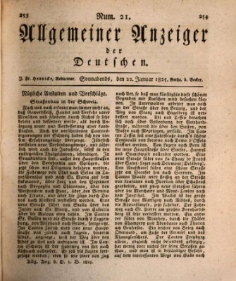 Allgemeiner Anzeiger der Deutschen Samstag 22. Januar 1825