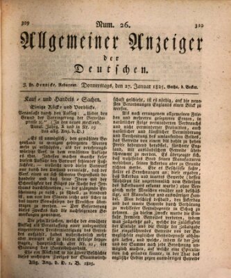 Allgemeiner Anzeiger der Deutschen Donnerstag 27. Januar 1825