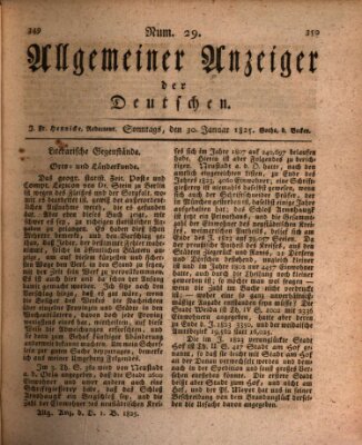 Allgemeiner Anzeiger der Deutschen Sonntag 30. Januar 1825