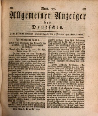 Allgemeiner Anzeiger der Deutschen Donnerstag 3. Februar 1825