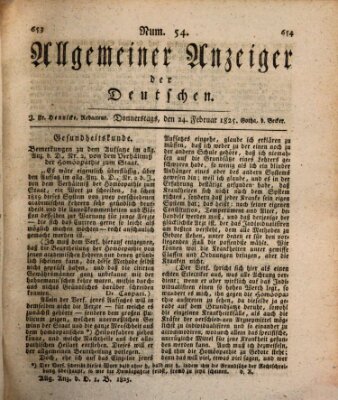 Allgemeiner Anzeiger der Deutschen Donnerstag 24. Februar 1825