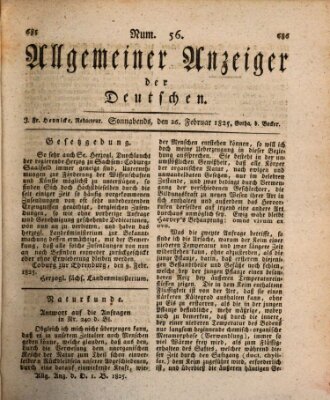 Allgemeiner Anzeiger der Deutschen Samstag 26. Februar 1825