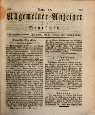 Allgemeiner Anzeiger der Deutschen Sonntag 27. Februar 1825