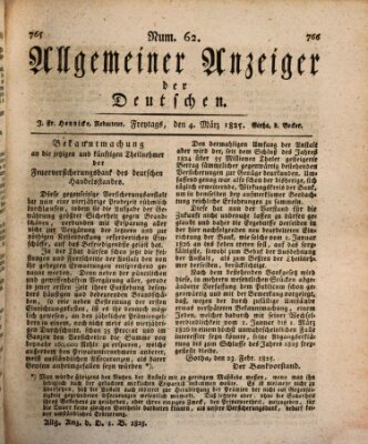 Allgemeiner Anzeiger der Deutschen Freitag 4. März 1825