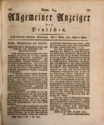 Allgemeiner Anzeiger der Deutschen Sonntag 6. März 1825