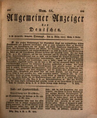 Allgemeiner Anzeiger der Deutschen Dienstag 8. März 1825