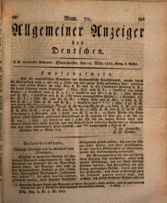 Allgemeiner Anzeiger der Deutschen Samstag 12. März 1825