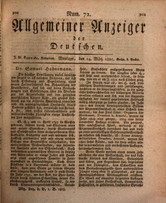 Allgemeiner Anzeiger der Deutschen Montag 14. März 1825