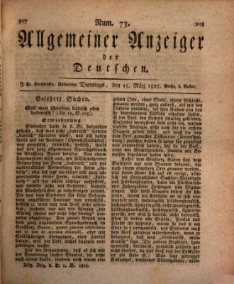 Allgemeiner Anzeiger der Deutschen Dienstag 15. März 1825