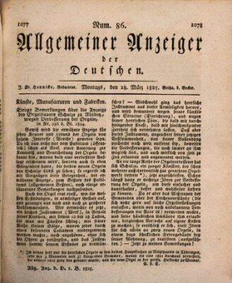 Allgemeiner Anzeiger der Deutschen Montag 28. März 1825