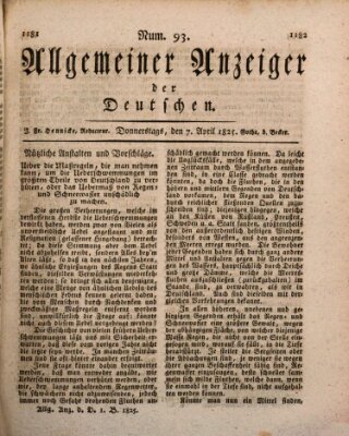 Allgemeiner Anzeiger der Deutschen Donnerstag 7. April 1825