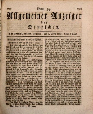 Allgemeiner Anzeiger der Deutschen Freitag 8. April 1825