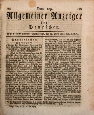 Allgemeiner Anzeiger der Deutschen Samstag 23. April 1825