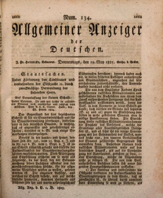 Allgemeiner Anzeiger der Deutschen Donnerstag 19. Mai 1825