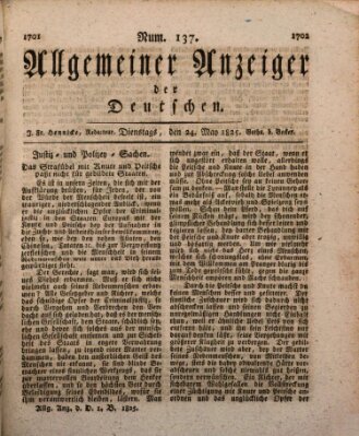 Allgemeiner Anzeiger der Deutschen Dienstag 24. Mai 1825