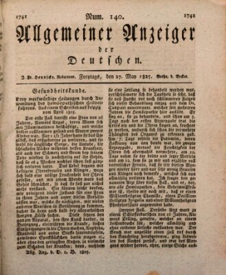 Allgemeiner Anzeiger der Deutschen Freitag 27. Mai 1825