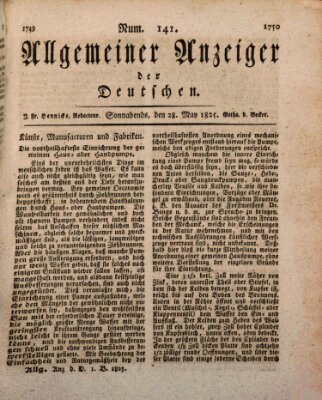 Allgemeiner Anzeiger der Deutschen Samstag 28. Mai 1825