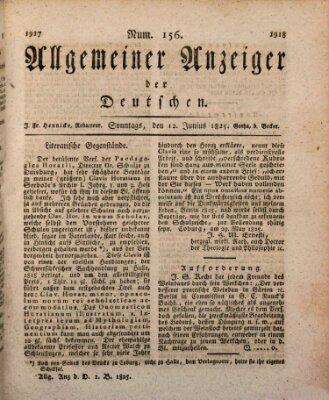 Allgemeiner Anzeiger der Deutschen Sonntag 12. Juni 1825