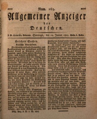 Allgemeiner Anzeiger der Deutschen Sonntag 19. Juni 1825