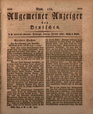 Allgemeiner Anzeiger der Deutschen Freitag 24. Juni 1825