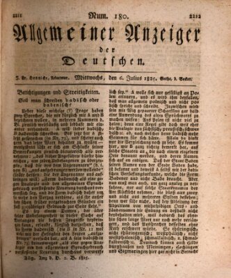 Allgemeiner Anzeiger der Deutschen Mittwoch 6. Juli 1825