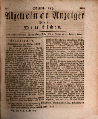 Allgemeiner Anzeiger der Deutschen Samstag 9. Juli 1825