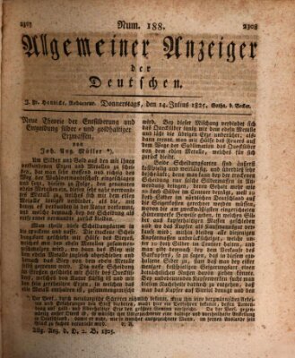 Allgemeiner Anzeiger der Deutschen Donnerstag 14. Juli 1825