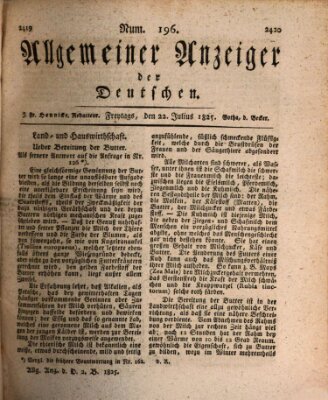 Allgemeiner Anzeiger der Deutschen Freitag 22. Juli 1825