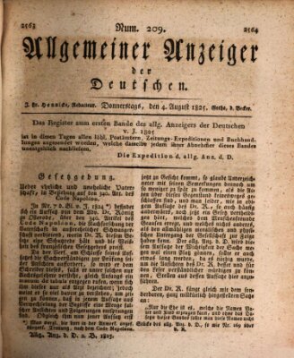 Allgemeiner Anzeiger der Deutschen Donnerstag 4. August 1825