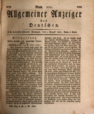 Allgemeiner Anzeiger der Deutschen Freitag 5. August 1825