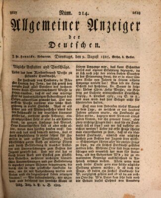 Allgemeiner Anzeiger der Deutschen Dienstag 9. August 1825