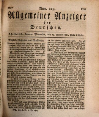 Allgemeiner Anzeiger der Deutschen Mittwoch 24. August 1825