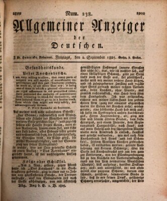 Allgemeiner Anzeiger der Deutschen Freitag 2. September 1825