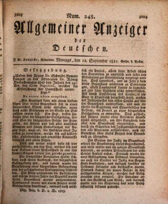 Allgemeiner Anzeiger der Deutschen Montag 12. September 1825